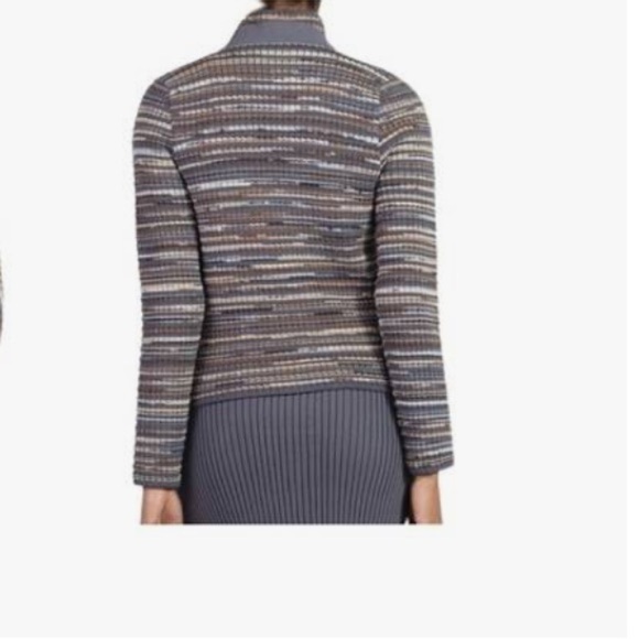 PXG Women’s Open Knit Striped Cardigan in Multi Gray Sz L - Picture 2 of 12